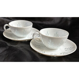 2 Arabia Finland Rice Porcelain Demitasse Cup & Saucer by Friedl Holzer-Kj